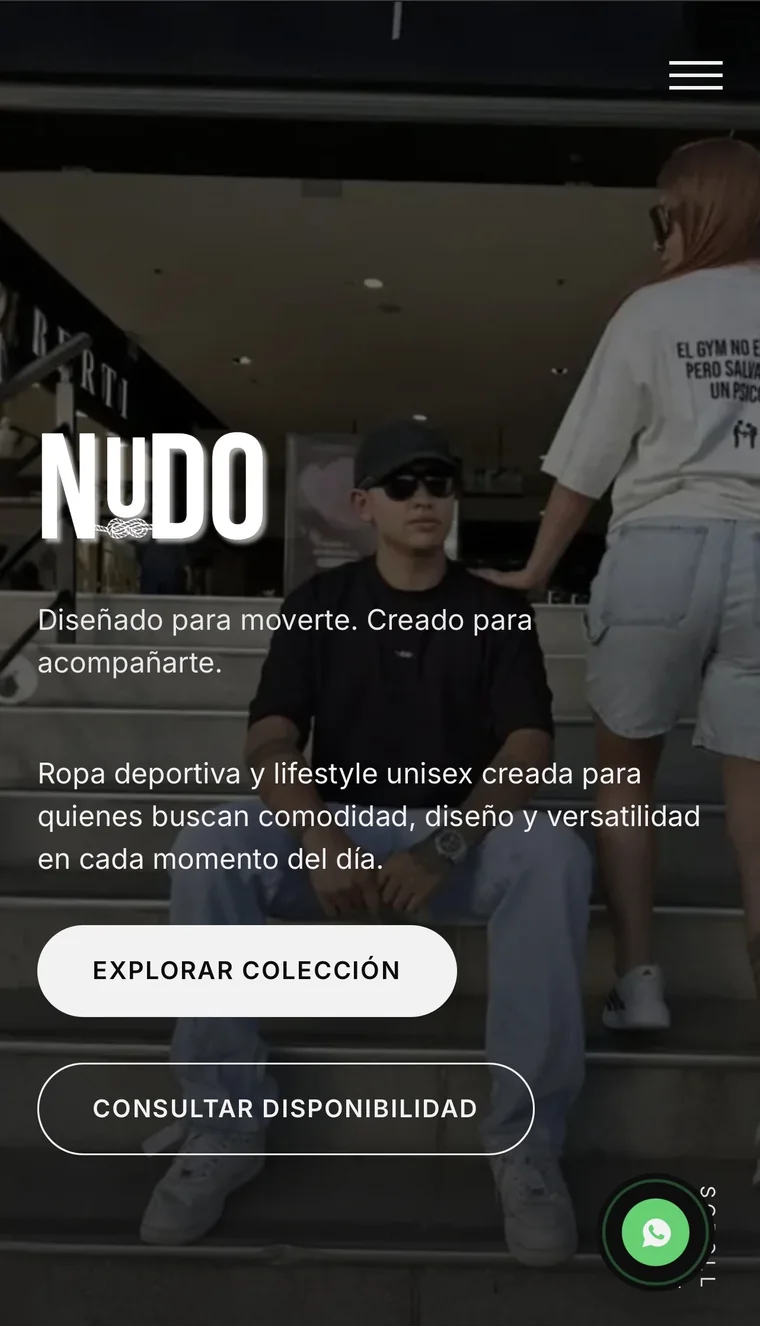 Sitio web de NUDO en el celular
